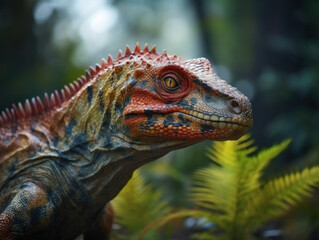 Dinosaur in its Natural Habitat, Wildlife Photography, Generative AI