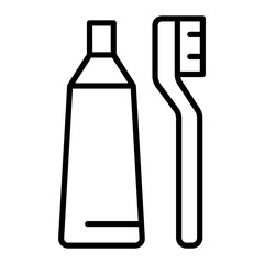 Toothbrush and toothpaste icon