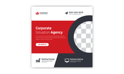 Social media post banner design. Instagram post template. Digital marketing social media post design.