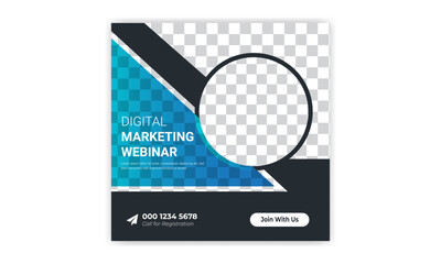 Social media post banner design. Instagram post template. Digital marketing social media post design.