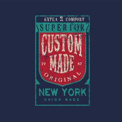 vintage typography Superior custom made newyork grunge vintage varsity typographic t shirt print Graphic design vector Illustration, clothing,poster, signature, label, design