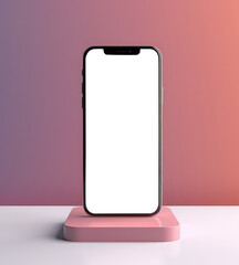 phone with podium mock up template  background. 