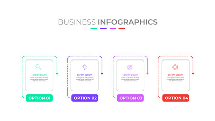 Vector Infographic design with icons and 4 options or steps. Infographics for business concept.