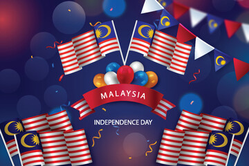 Free vector realistic malaysia independence day background