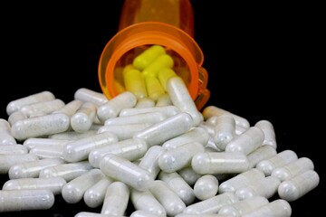 Studio shot of various pills - modern healthcare