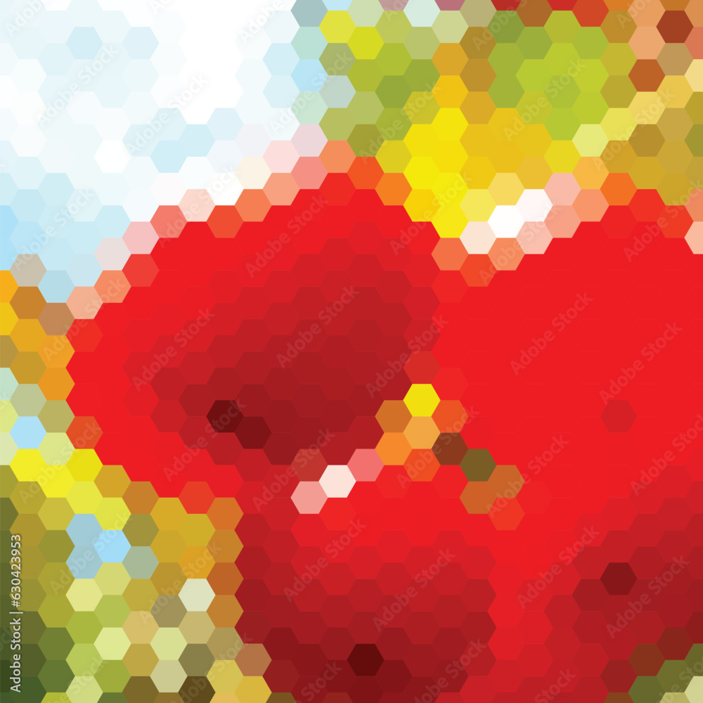 Aufkleber background with colorful hex grid