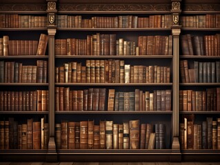 Schätze der Vergangenheit: Eine Wand voller antiker Bücher