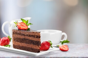 Strawberry fresh tasty sweet cake with berries