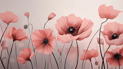 Foto op Plexiglas pink and red poppy flower wallpaper photo © Ali