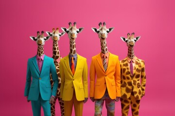 Artistic Giraffe Ensemble - Bold and Colorful..