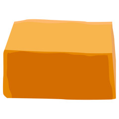 オレンジ色のチーズのイラスト素材　ベクター
