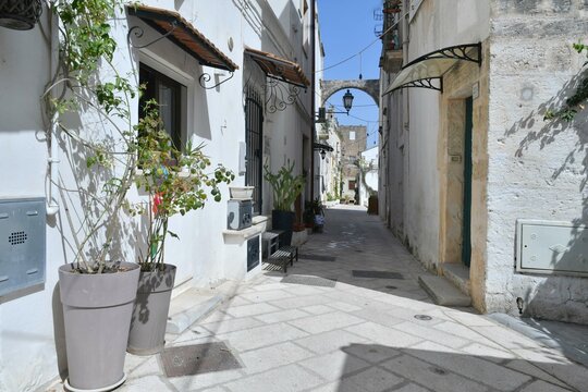 A characteristic street of Ruffano, an old village in the province of Lecce, Italy.