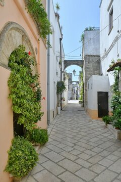 A characteristic street of Ruffano, an old village in the province of Lecce, Italy.