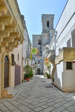 A characteristic street of Ruffano, an old village in the province of Lecce, Italy.