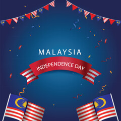Free vector realistic malaysia independence day background