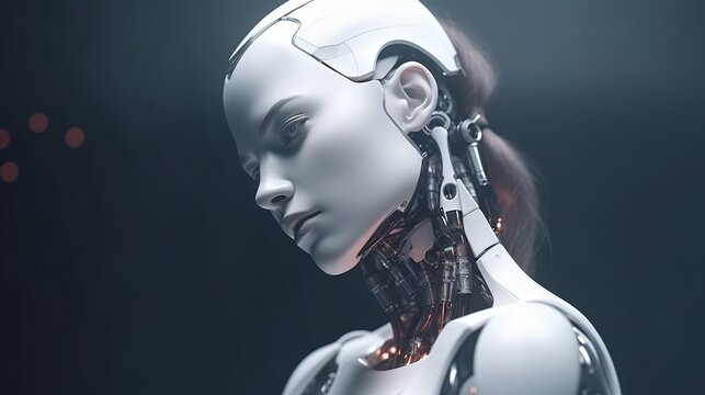 Ai android female emotions, generated with Ai generative technologys
