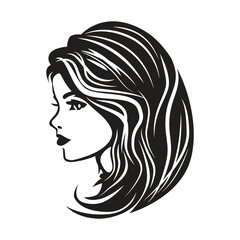 Beautiful girl hair vector. White background.
