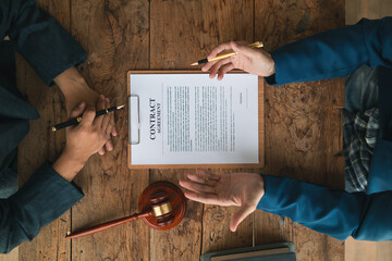 contract of sale was placed on the table in the lawyer office because the company hired the lawyer...