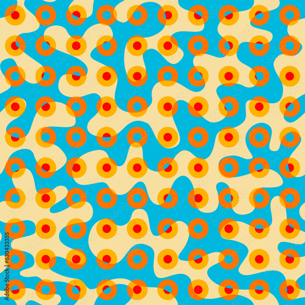 Aufkleber abstract geometric retro polka dot background. patchwork style.