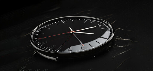 Wrist watch, dial on a black background, Dial watch, black watch
