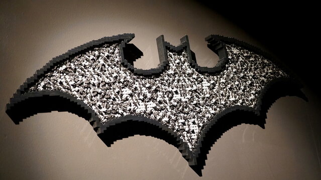 THE BATMAN made with Lego bricks by Nathan Sawaya of The Art of the Brick DC Super Heroes