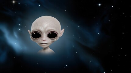Humanoid Alien in a Dark Background. generative ai - obrazy, fototapety, plakaty