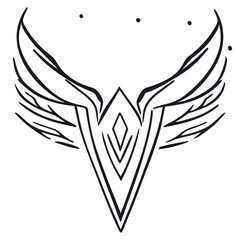 an artistic style distortion of the logo i have uploeded, vector illustration doodle line art