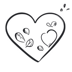 Doodle Hearts, vector illustration doodle line art