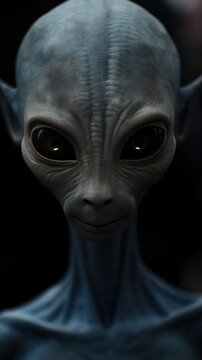 Humanoid Alien in a Dark Background. generative ai