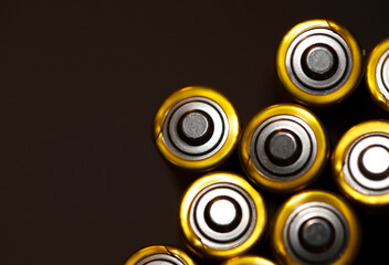 Alkaline rechargeable batteries AA macro view high quality big size prints wall posters for modules...