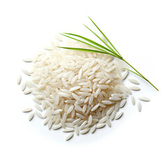 Rice on a white background AI Generative