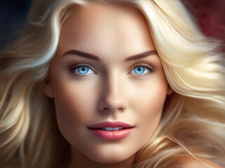 Portrait einer blonden Frau, gen AI