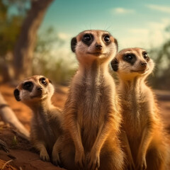 Meerkat in its Natural Habitat, Wildlife Photography, Generative AI