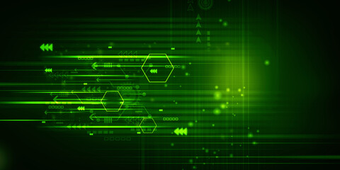 2d illustration Abstract futuristic electronic circuit technology background