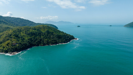 Obraz premium beautiful hill, which gives in the blue sea on the Brazilian coast