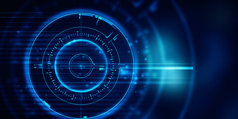 2d illustration Abstract futuristic electronic circuit technology background
