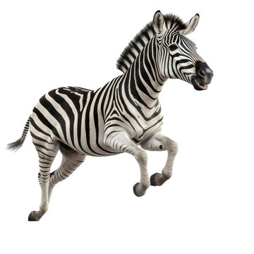 happy running zebra transparent background