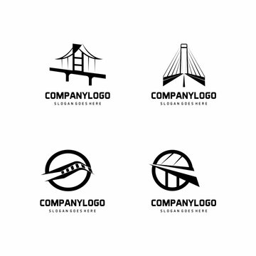 set of bridge logo vector icon