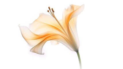 Lily flowers border design. Beautiful flower card. Empty place for a text. Generative AI. Illustration for cover, card, postcard, brochure, advertising or presentation.