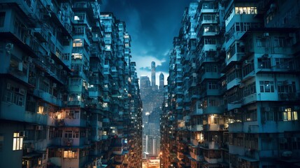 Fototapeta na wymiar Cityscape in Hong Kong generative ai