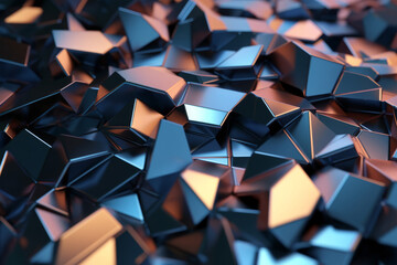 Shiny metallic cubes scattered in a digital abstract composition Future Tech Wallpaper
