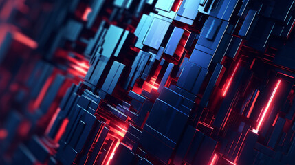 An abstract background with vibrant red and blue lights, representing the digital world and technology Future Tech Wallpaper