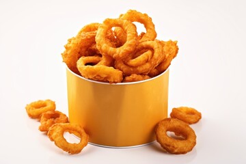 bowl of deep fried crispy onion rings