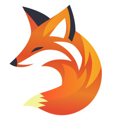 Obraz premium Fox logo template simple style vector illustration , Reynard, vixen , Tod, orange colored fox logo , symbol, icon stock vector image clip art