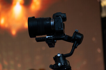 The camcorder being mounted with DJI Ronin stabilization accessories to keep things looking good....