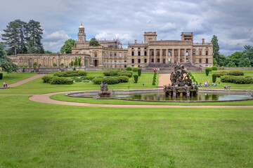 Fountain at Witley Court in spring. UK