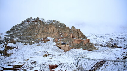 Ishak Pasha Palace, one of the few surviving examples of historic Turkish palaces. Construction started in 1685, located on the Silk Road near the Iranian border. Mixed Anatolian, Iranian and Mesopot.