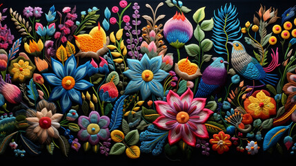 Obraz na płótnie Canvas illustration beatiful colorful flowers painting