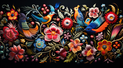illustration beatiful colorful flowers painting