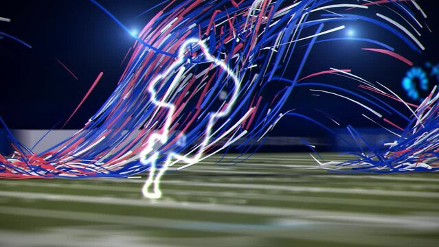 American Football Stadium Abstract Glowing Strokes
